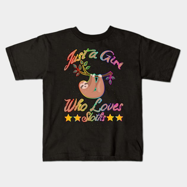 Just a girl Who Loves Sloths Kids T-Shirt by mansour